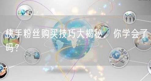 快手粉丝购买技巧大揭秘,你学会了吗?