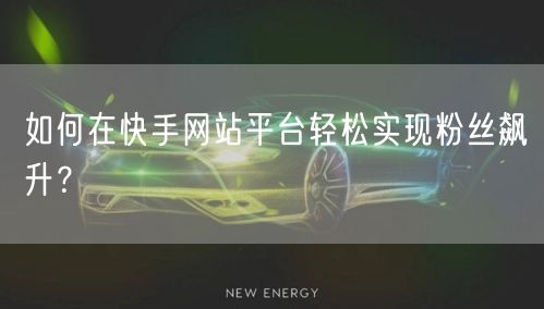 如何在快手网站平台轻松实现粉丝飙升?