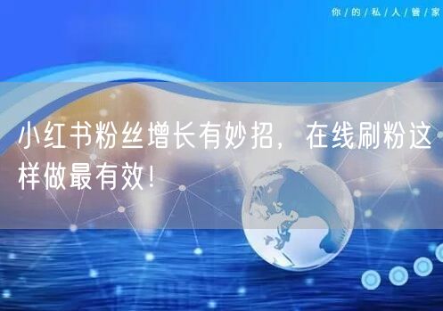小红书粉丝增长有妙招,在线刷粉这样做最有效!