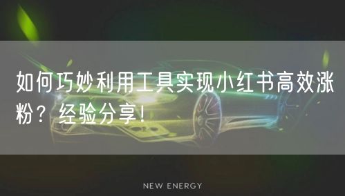 如何巧妙利用工具实现小红书高效涨粉?经验分享!