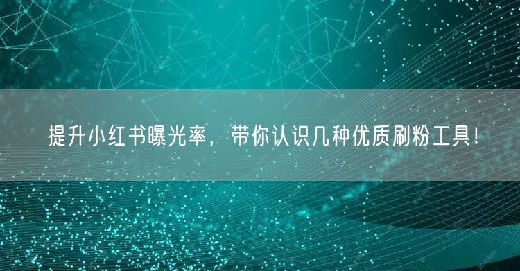 提升小红书曝光率,带你认识几种优质刷粉工具!