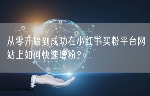 从零开始到成功在小红书买粉平台网站上如何快速增粉?