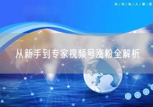 从新手到专家视频号涨粉全解析